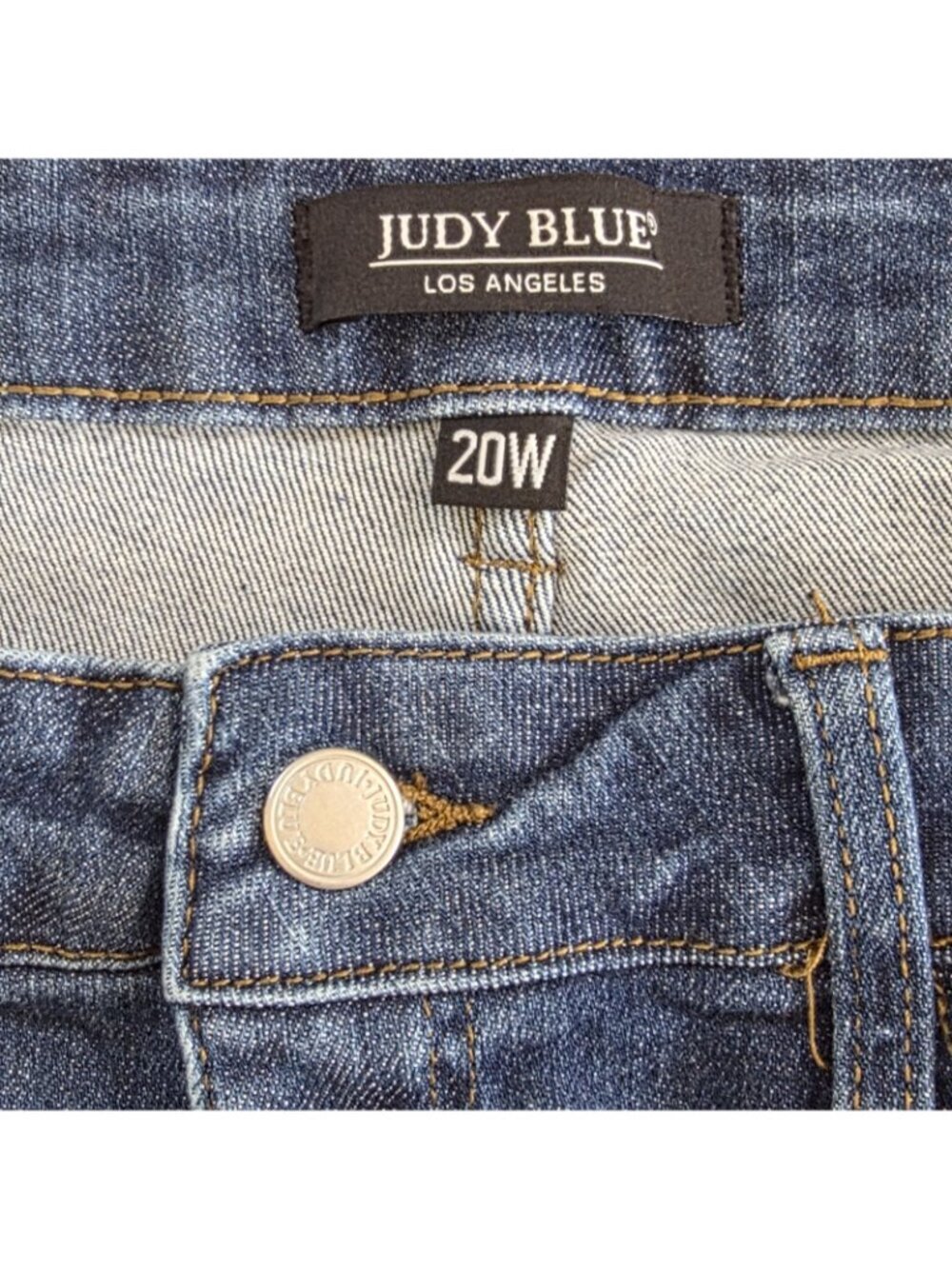 Judy Blue Skinny Jeans 20W Dark Blue Destroyed Distressed Cuffed Stretch JB8822 - Picture 3 of 16